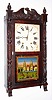 Riley Whiting, Winchester, Conn.. 30 hour, time and strike, wood movement carved column and splat shelf clock, c1830.