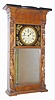Munger and Benedict, Auburn, NY, 8 day, time and strike, Ironing board top carved column shelf clock, c1832.