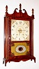 Silas Hoadly, (Hoadley),Plymouth, Conn.. 30 hour, time and strike, wood movement pillar and scroll shelf clock, c1825.
