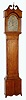 New England tiger maple tall case clock,  c1810, now with period Riley Whiting, Winchester, Conn. 30 hour time and strike wooden works.
