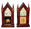 Clocks- 2 (Two) New Haven Clock Co. time and strike steeple clocks, c1885