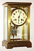 French brass and glass 8 day, time and strike crystal regulator, c1900