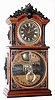 Ithaca Calendar Clock Co., Ithaca, NY, "No. 3 1/2 Parlor" walnut 8 day, time and strike black dial calendar shelf clock, c1881