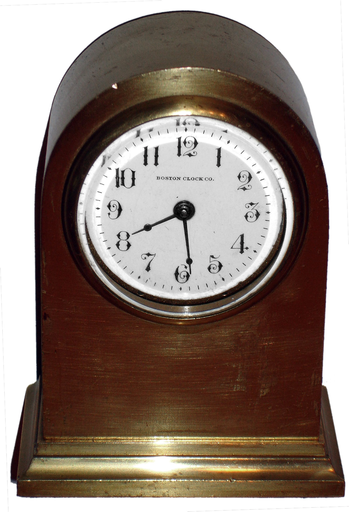 Chelsea (Boston) Clock Co., Boston, Mass., "Doric" brass 8 day 2" dial desk timepiece, 1911 — Antique Clocks Price Guide