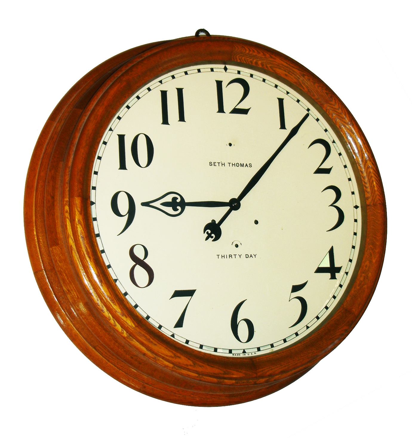 Seth Thomas Clock Co., Thomaston, Conn., "24 Inch Gallery", 30 day, time only, spring driven movement type 86V in an oak case with painted metal dial, dated 1919 — Antique Clocks Price Guide