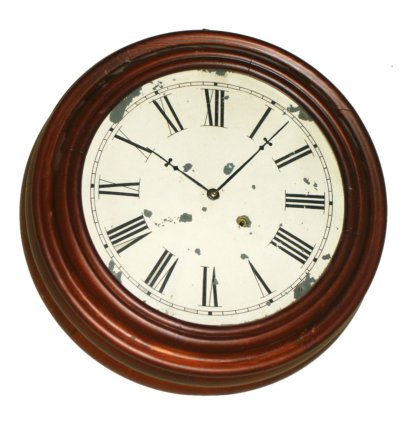 Brewster and Ingrahams, Bristol, Connecticut, attributed, 8 day, gallery timepiece, glued segment turned wooden bezel, c1845 — Antique Clocks Price Guide