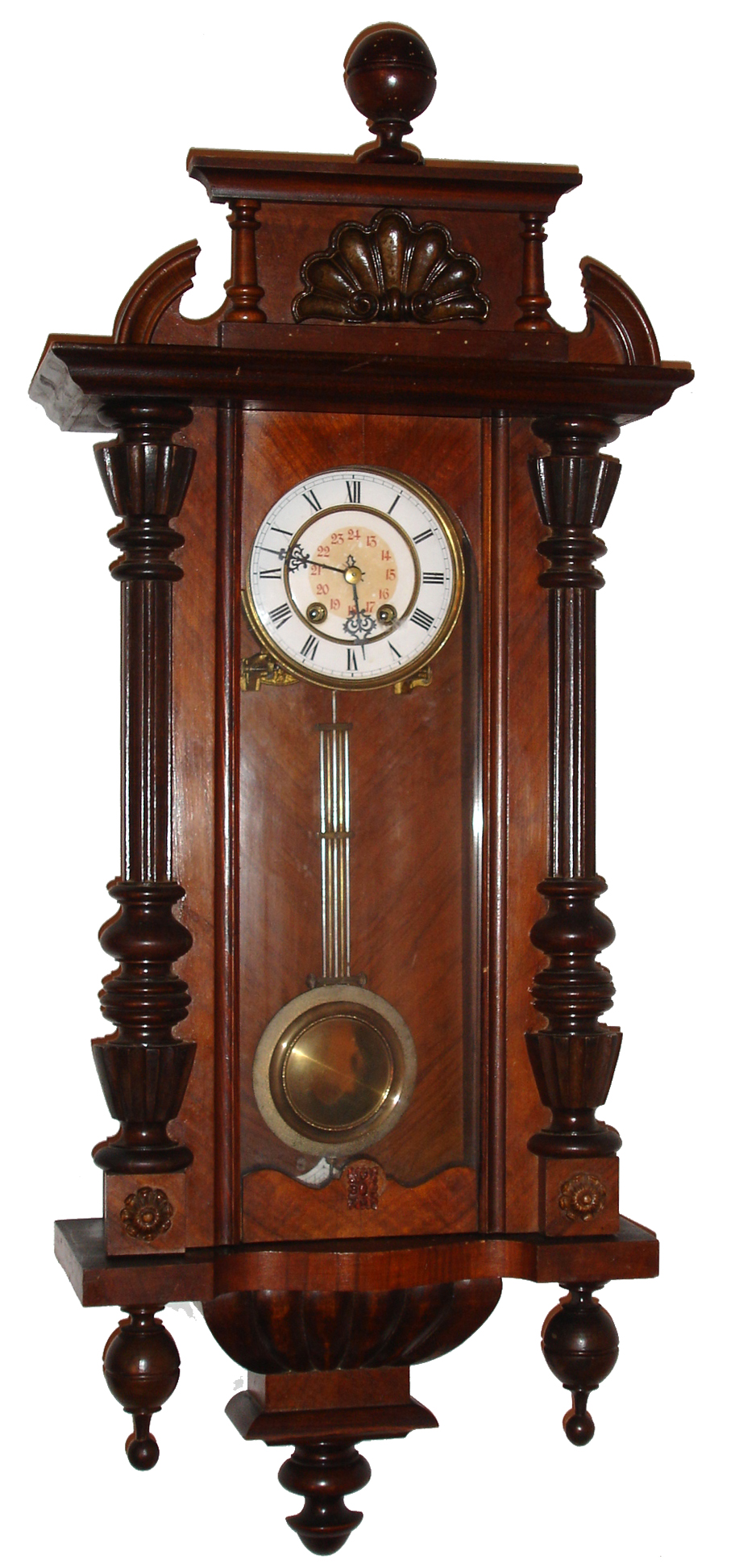 Gebr. Wilde, Villingen, Germany, 8 day spring-wound time and strike walnut Vienna regulator, c1900 — Antique Clocks Price Guide