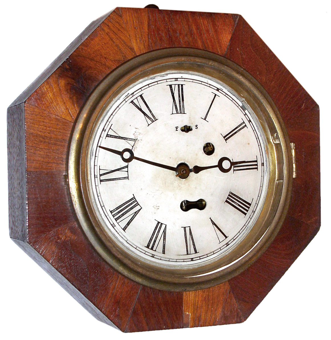 Theodore Terry and Co.,  Ansonia, Conn., 30 hour, S. B. Terry "Torsion Pendulum", Octagon wall timepiece, c1850 — Antique Clocks Price Guide