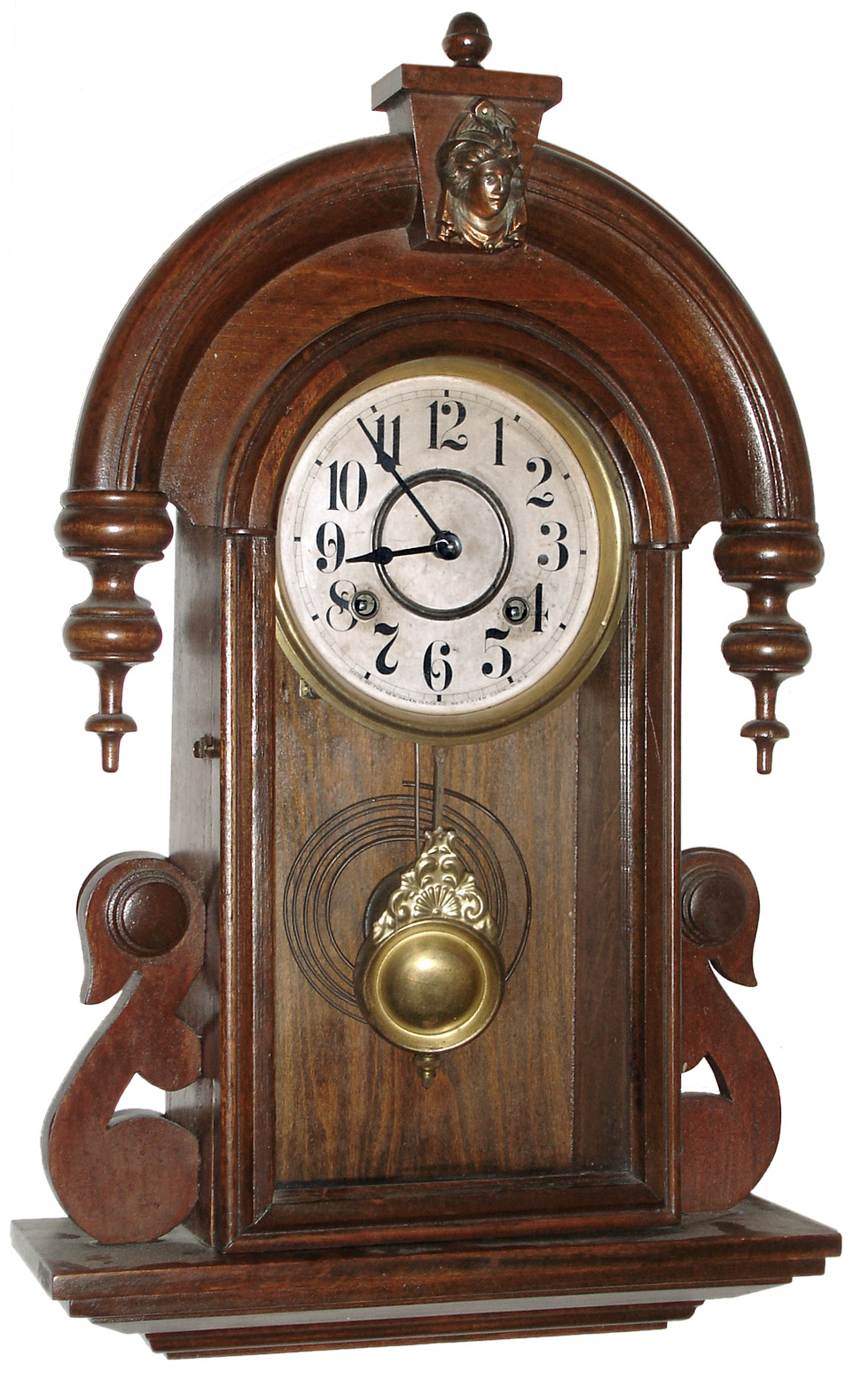 New Haven Clock Co., New Haven, Conn., "Cuba", 8 day, time and strike hanging wall clock, c1917. — Antique Clocks Price Guide