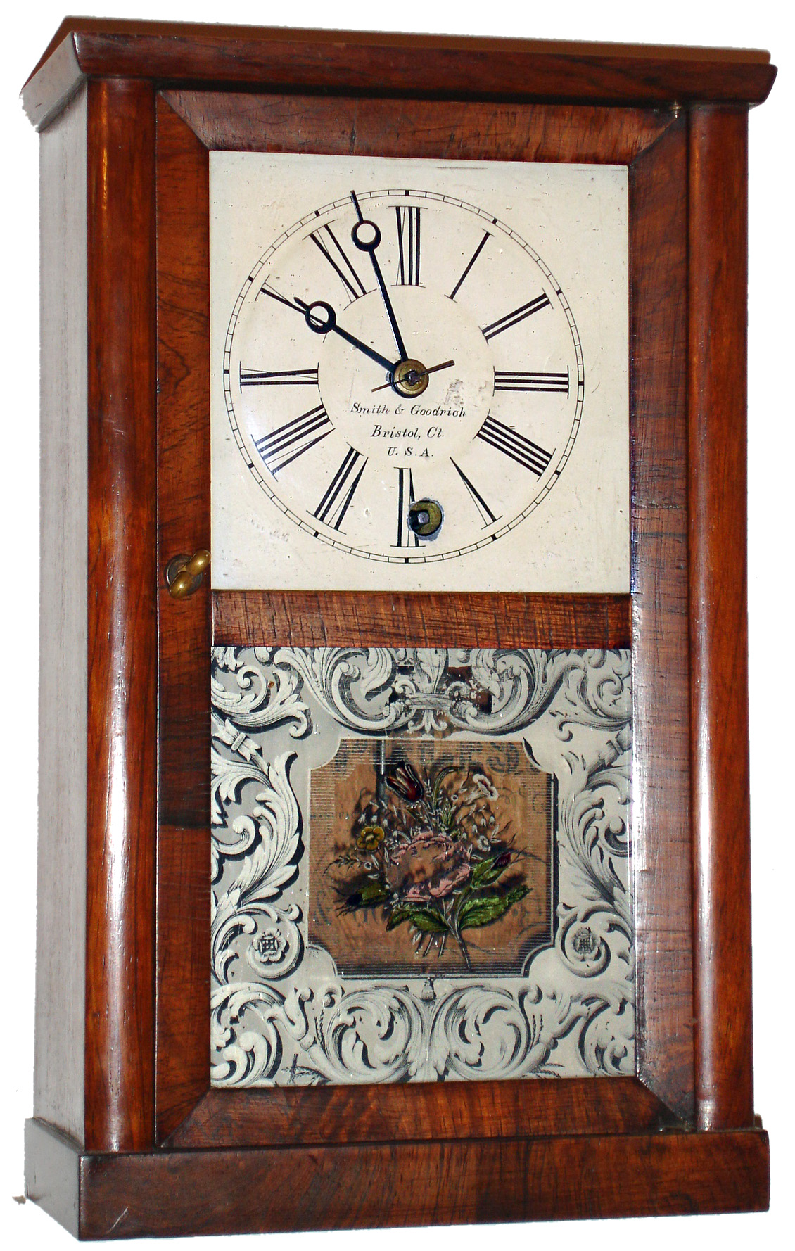 Smith and Goodrich, Bristol, Conn., 30 hour, shelf clock, c1850. — Antique Clocks Price Guide