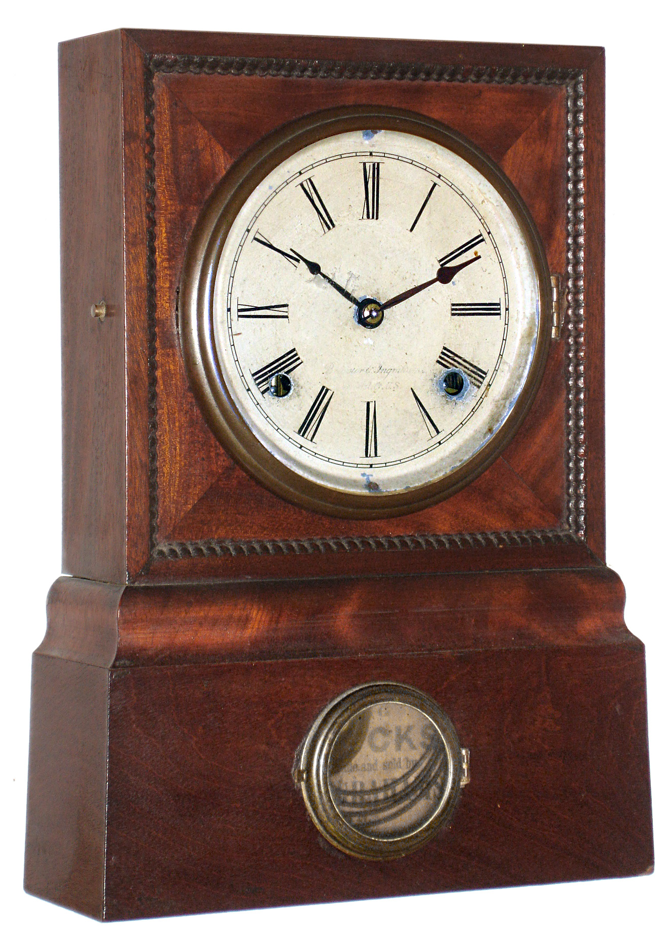 Brewster and Ingrahams, Bristol, Conn., 30 hour, time and strike, ripple molded cottage clock, c1850 — Antique Clocks Price Guide