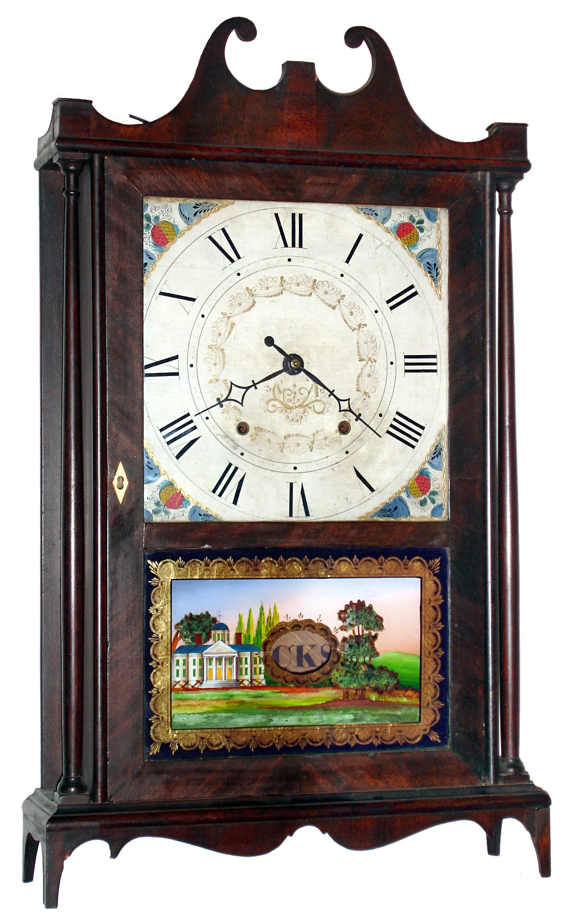Seth Thomas, 30 hour, time and strike, wood movement pillar and scroll shelf clock, c1825 — Antique Clocks Price Guide