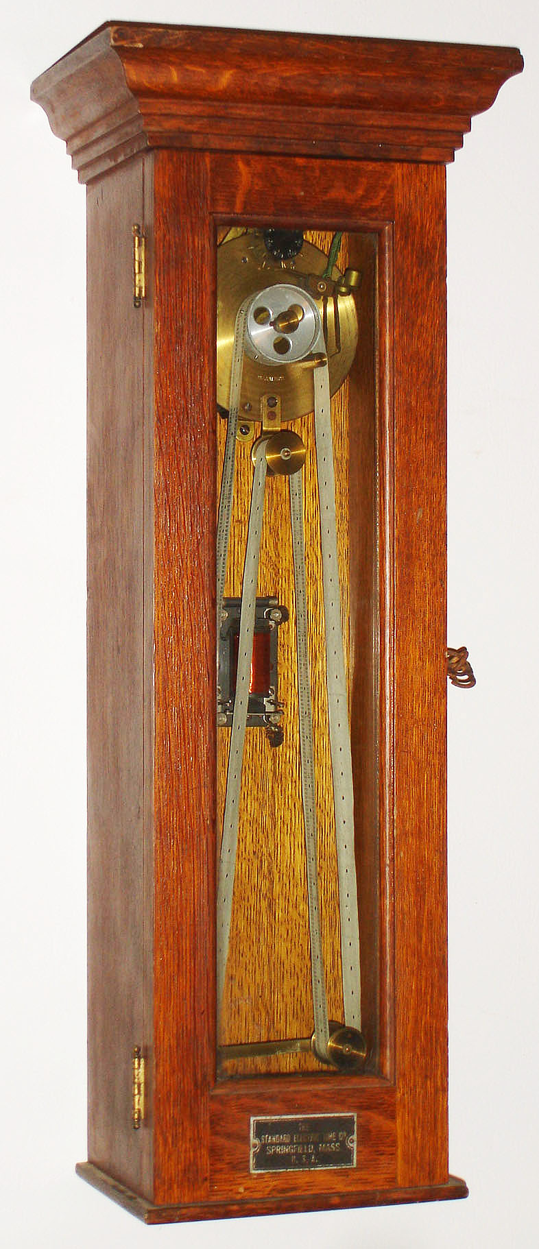 Standard Electric Time Co., Springfield, Mass, oak program timer for a master clock, c1912. — Antique Clocks Price Guide