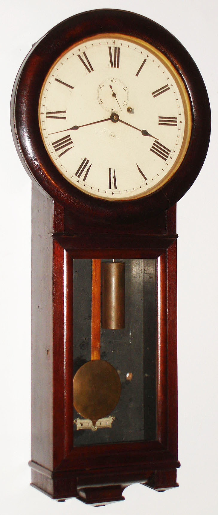 Seth Thomas Clock Co., Thomaston, Conn., "Regulator No. 2", 8 day, weight driven mahogany regulator wall clock, dated 1885 — Antique Clocks Price Guide