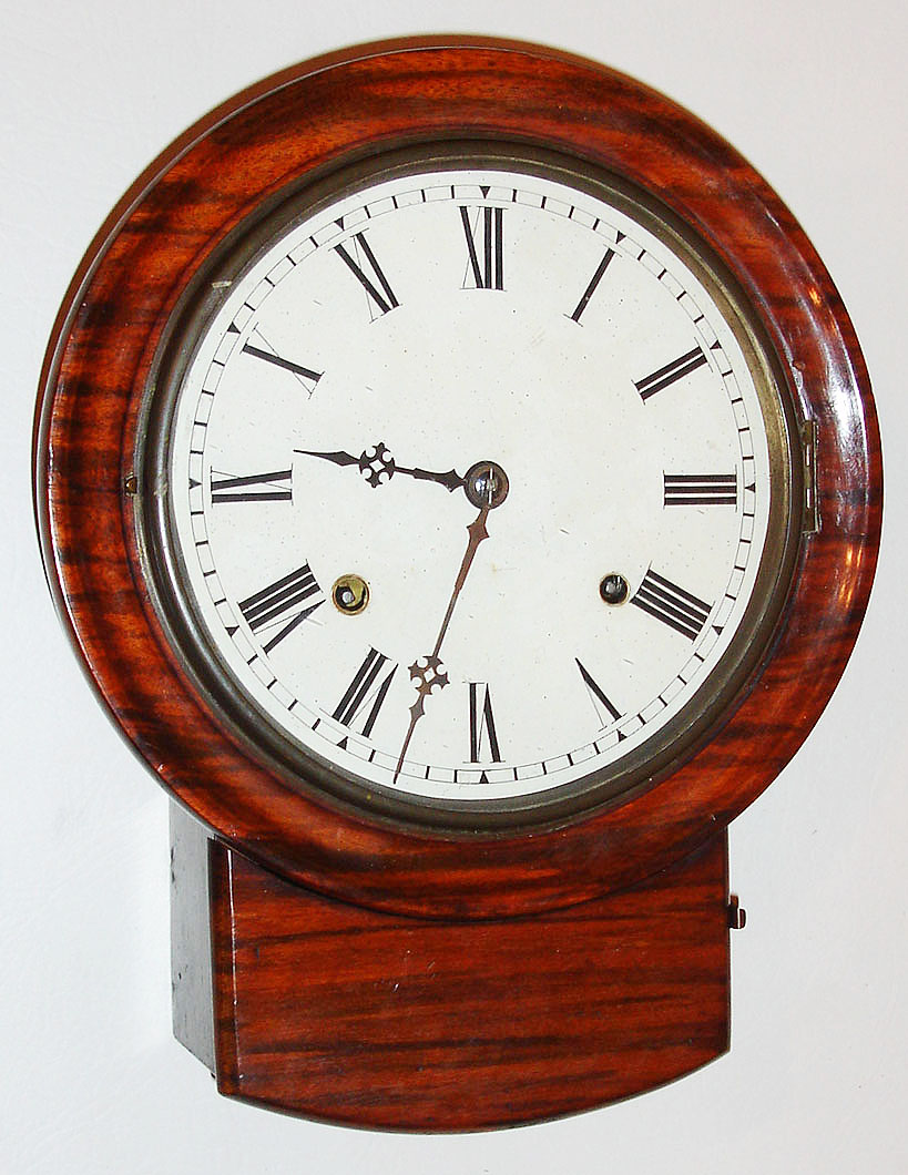 Anglo-American, 8 day, time and strike miniature drop wall clock, c1890 — Antique Clocks Price Guide