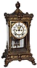 Ansonia Clock, Co., New York, "Elysian" cast metal and glass, 8 day, time and strike, crystal regulator, c1914