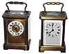 Clocks- 2 (Two) French brass and glass time only 8 day carriage clocks, c1900