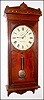 Seth Thomas Clock Co., Thomaston, Conn., "Regulator No. 30" wall clock, 8 day, time only, weight driven movement with nickel plated pulley, weight, pendulum bob, indicator and hinges, in cherry case with painted metal dial, c1880