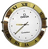 Omega Constellation modern quartz advertising wall clock, late 20th century