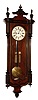 Lenzkirch Clock Factory, Lenzkirch, Germany, "Vienna-style Regulator" wall clock, 8 day, time and strike, weight driven movement in a mahogany and ebonized case with two part white enamel dial, s#273725 c1873