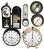 Timers and gauges- 6 (Six) in metal cases: Smith's and Wittnauer large seconds timers; Minneapolis 77 thermostat timer; Paragon time switch; and pressure gauges by Hartford Mill Supply and Belfield; 20th century