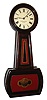 E. Howard and Co., Boston, Mass., "Regulator No. 4" wall clock, 8 day, time only, weight driven movement in a rosewood grain painted case stamped "53" with reverse painted throat and lower tablets and painted metal dial, c1885