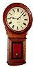 E. Howard and Co., Boston, Mass., "Regulator No. 70" wall clock, 8 day, time only, weight driven movement with damascene pendulum bob in a cherry case with painted metal dial, c1890