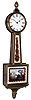 Banjo clock, Massachusetts, mahogany gilt-front 8 day weight driven wall timepiece, 20th century