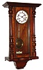 German walnut, 8 day, time and strike, Vienna regulator style spring wound wall clock, c1895