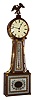 Banjo clock, modern mahogany 8 day spring wound time only wall clock, c1980