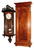German R/A ebonized and walnut 8 day hanging timepiece, and Gilbert wall regulator case, c1900
