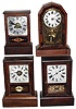 Clocks- 4 (Four) Connecticut 30 hour veneered cottage clocks: Jerome, Seth Thomas, unmarked; second half 19th century