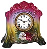 Ansonia Clock Co., New York, NY, "La Cette" Royal Bonn, 8 day, time and strike, porcelain mantel clock, c1904