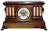 Seth Thomas Clock Co., Thomaston, Conn., Adamantine rosewood-look, 8 day, time and strike, mantel clock, c1909