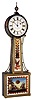 Aaron Willard, Boston, 8 day, gilt banjo or patent timepiece.  T-bridge, recoil escapement, alternate train, mounted with two through bolts, duck bill lead weight. Mahogany backboard and full plinth. c1820.
