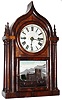 Forestville Mfg. Co., 8 day, time and strike 4-column onion top or round gothic shelf clock, c1840