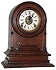 N. Pomeroy, Bristol, Conn., 8 day, time and strike/alarm walnut mantel clock, c1865.