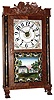 Riley Whiting, Winchester, Conn., 30 hour, time and strike, /alarm wood movement half column and carved splat shelf clock, c1830.