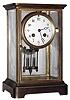 French brass and glass, 8 day, time and strike, crystal regulator, c1900