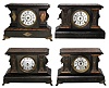 Clocks- 4 (Four) Seth Thomas black and tan Adamantine, 8 day, time and strike, mantel clocks, c1900
