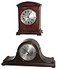 Clocks- 2 (Two) mahogany 8 day Westminster chime mantel clocks: Waterbury "Chime Clock No. 902"; German Junghans tambour; early 20th century