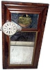 Clocks- 4 (Four) George Hills, Plainville, Conn., reverse ogee mirror rosewood veneer clock cases, two with movements, one dial, c1847