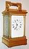 France, eight day petit sonnerie striking carriage clock with lever platform, gilt Anglaise case with beveled glass panels, white enamel Roman numeral dial, blued steel hands, c1880