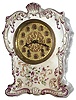 Waterbury Clock Co., Waterbury, Conn., "Parlor No. 80", 8 day, time and strike, porcelain mantel clock, c1899