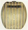 Octavia Watch Co., Switzerland, travel clock, 15 jewels, stem wind and set, 2 adjustments, straight line damascened 8 day, nickel plate movement, with lever escapement and cut bimetallic balance in a folding, sterling silver and 14k gold case, with straight line engine work and monogrammed cover, and Arabic numeral, single sunk, white enamel dial, and blued steel hands, W 75mm  L 85mm, c1925, 211g TW
