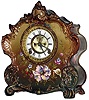 Ansonia Clock Co., New York, NY, "La Vogue" Royal Bonn, 8 day, time and strike, porcelain mantel clock with visible escapement, c1901