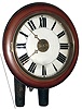 German Black Forest 30 hour wooden time and alarm two-weight wall or "postal" clock, c1870
