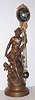 Ansonia Clock Co., New York, NY, "FORTUNA" large double figure swing clock in very good original condition, (note cherub at mother's feet)  c1905
