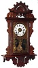 Seth Thomas Clock Co., Thomaston, Conn., "Eclipse" 8 day time, strike and alarm walnut wall clock, No. M.3594,c1900