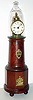 Hugh Witham, Owosso, Michigan, "Willard Lighthouse" reproduction clock, 8 day, time only, weight driven movement by John Gass, Holt, Mich. (stamped on movement) in mahogany veneer case with porcelain dial made in London, England signed "SIMON WILLARD ROXBURY" with blown gloss dome manufactured by the London School of Glass Blowing, c1979 s#3
